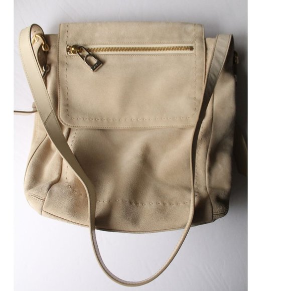 Bill Blass Robin Suede Crossbody Bag Wood Ash - Picture 6 of 12